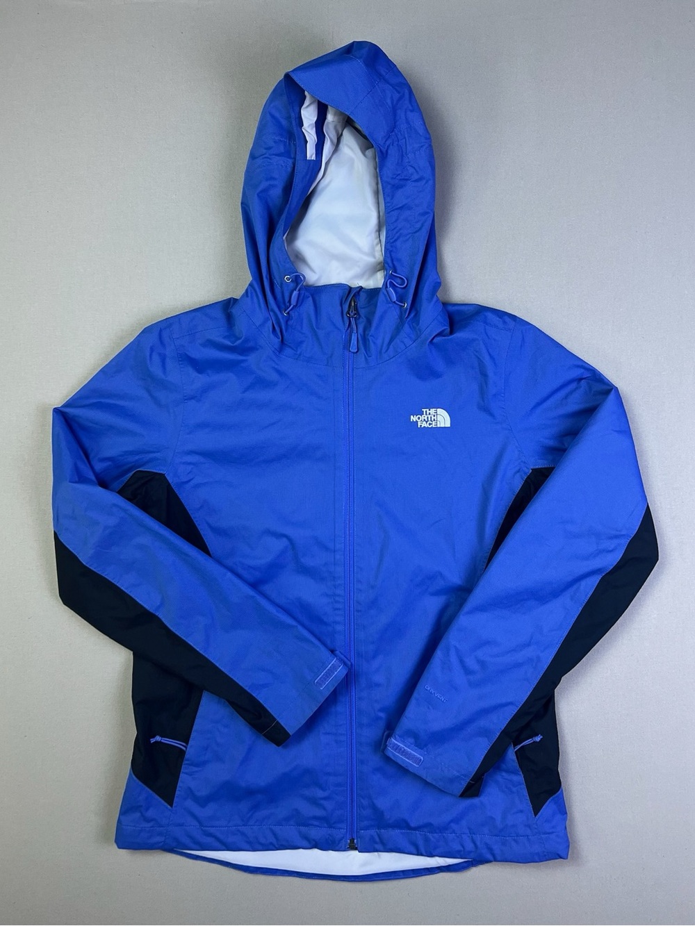 The North Face Hyvent Wind Rain Blue Hooded Full Zip Coat Jacket Size M